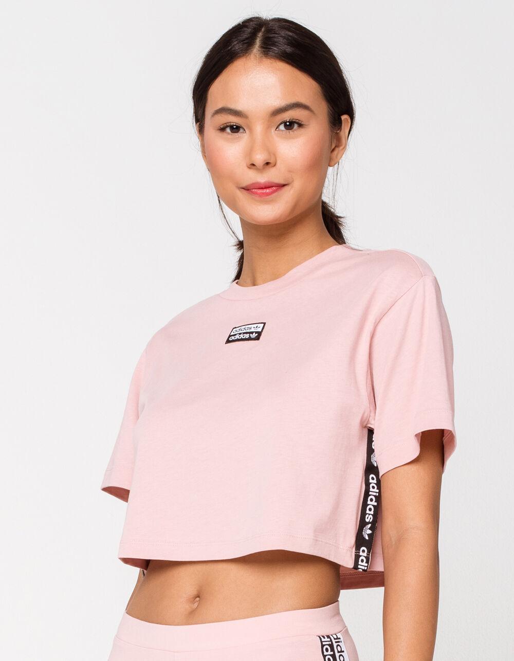 pink adidas crop top