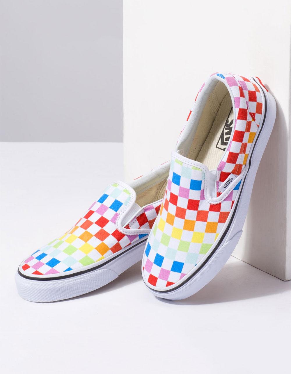 rainbow slip on shoes