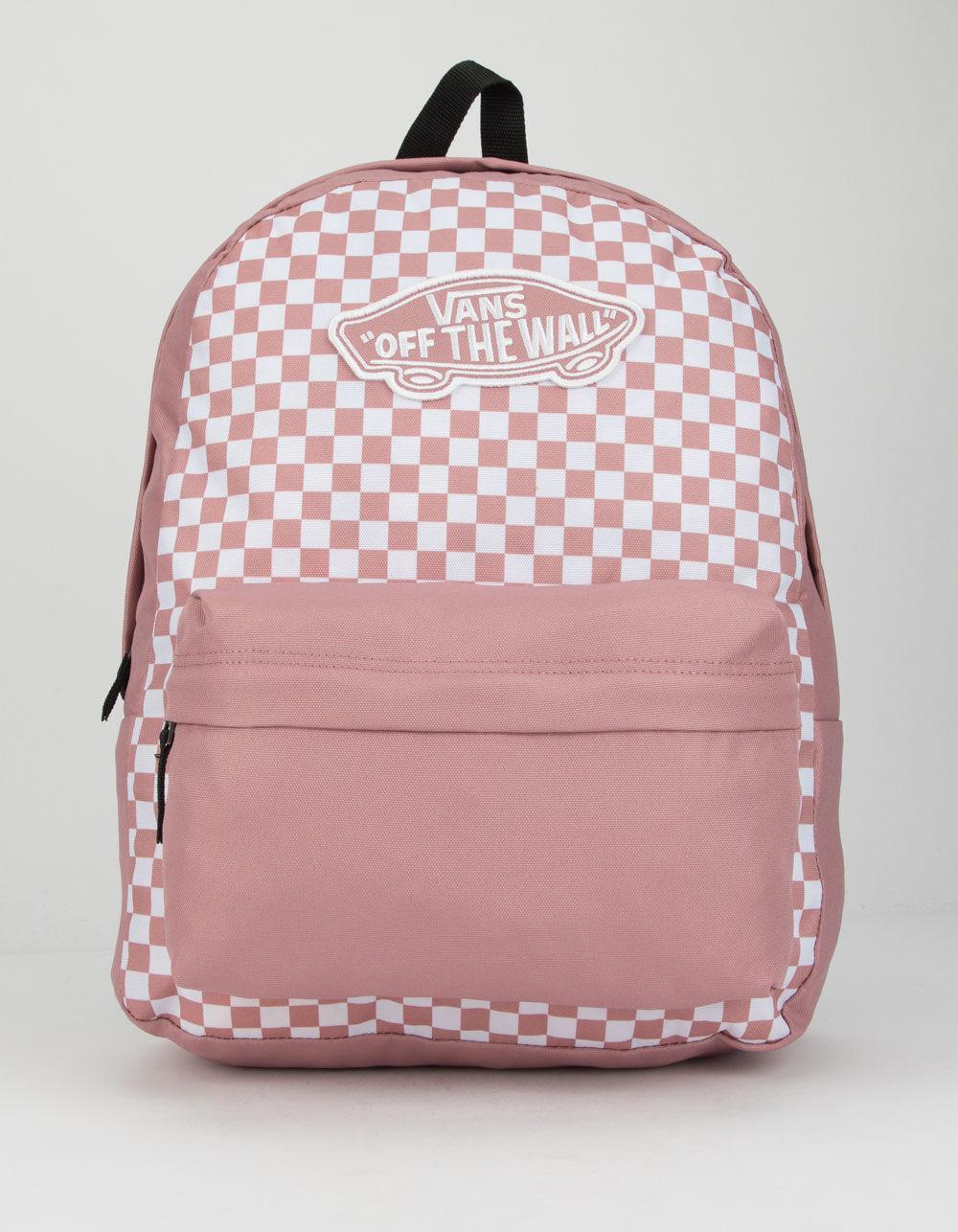 vans checkered pink backpack