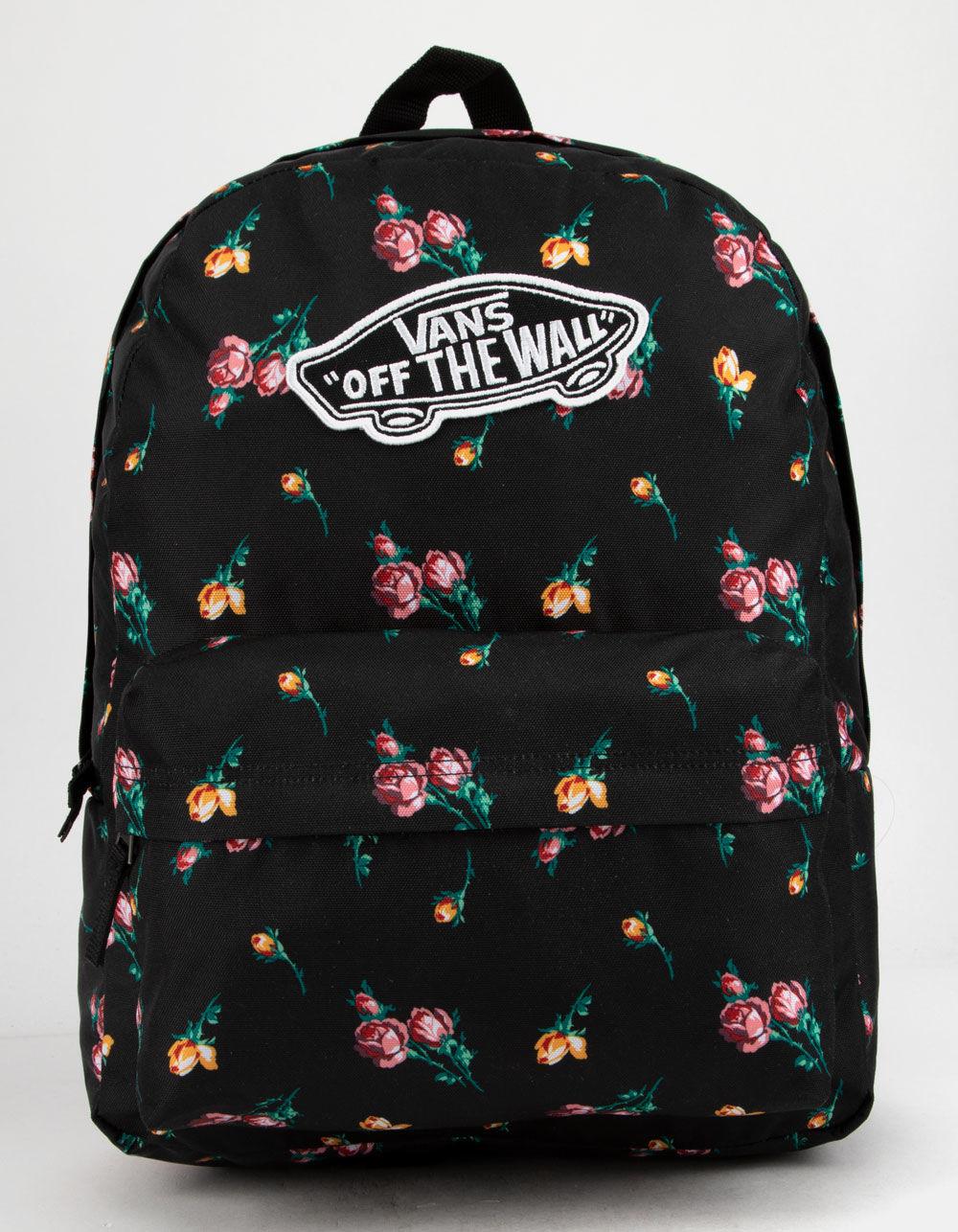 vans satin floral backpack