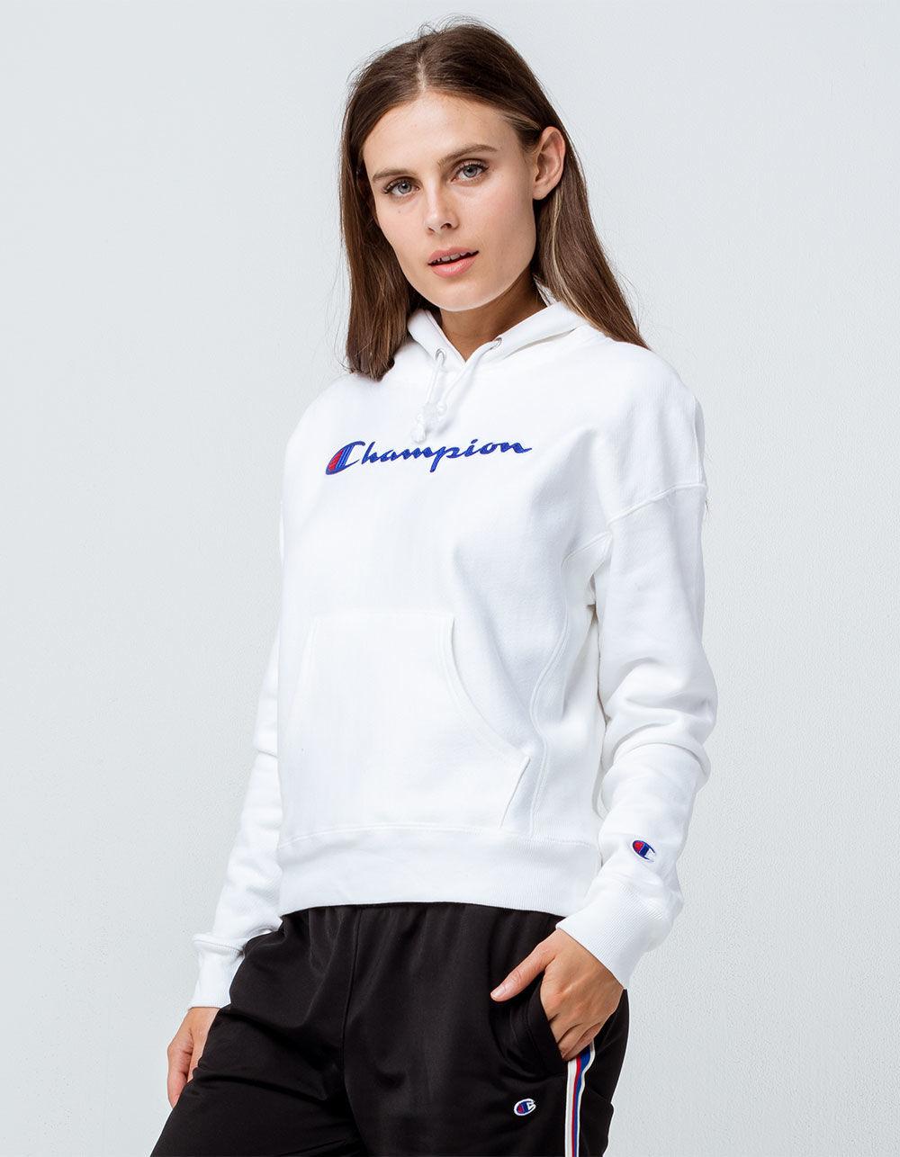 champion white womens hoodie