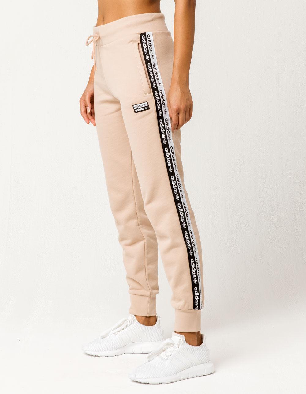 adidas Cotton Cuffed Ash Pearl Womens Jogger Pants in Natural - Lyst