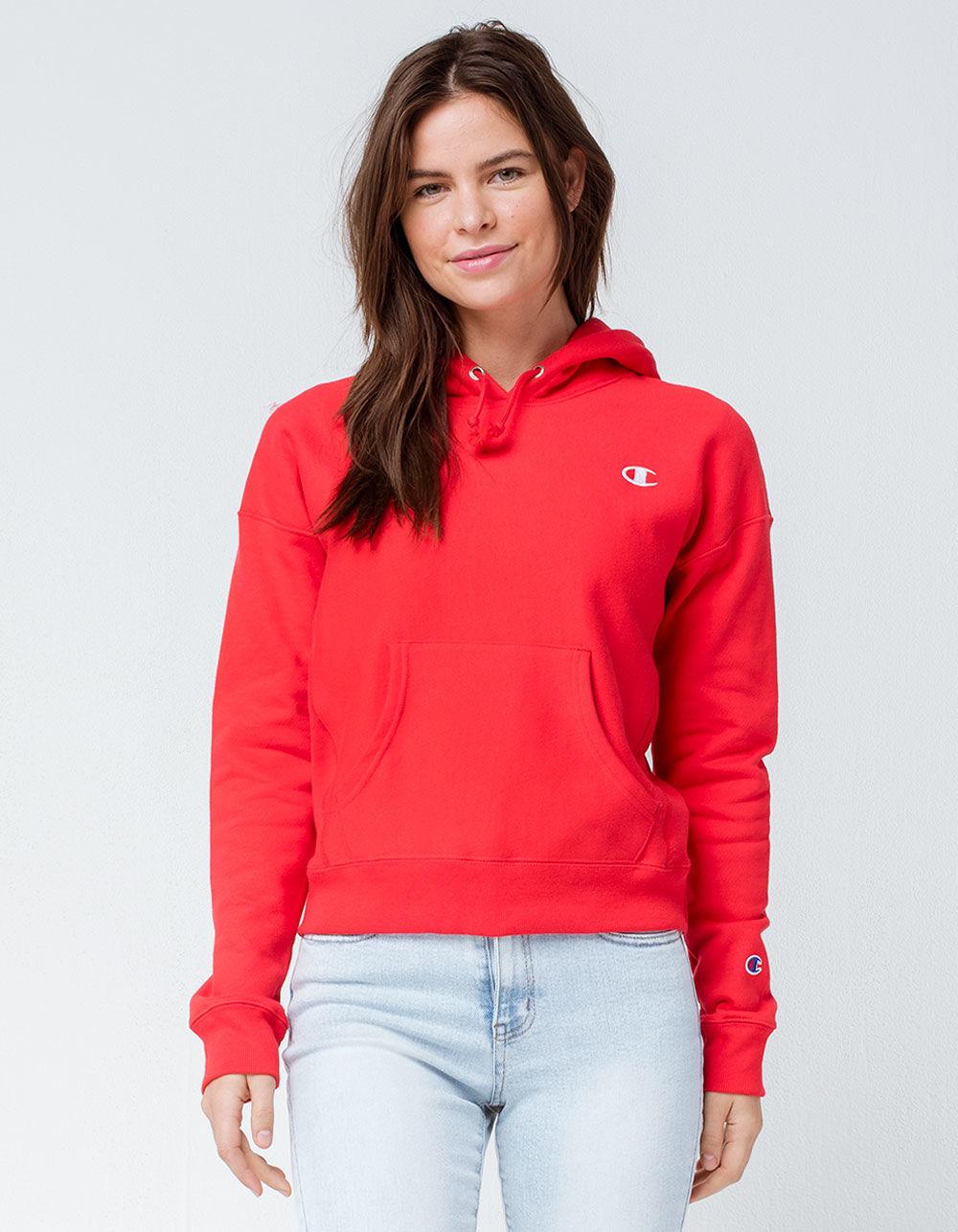 champion red womens hoodie