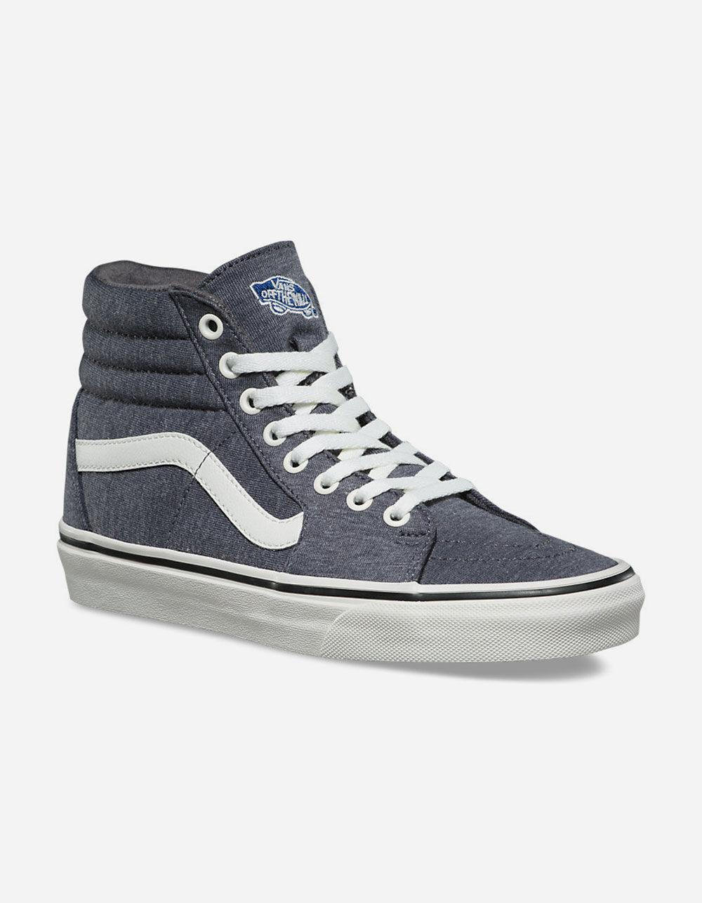 Vans Rubber Jersey Sk8hi Grey &amp; Snow White Womens Shoes