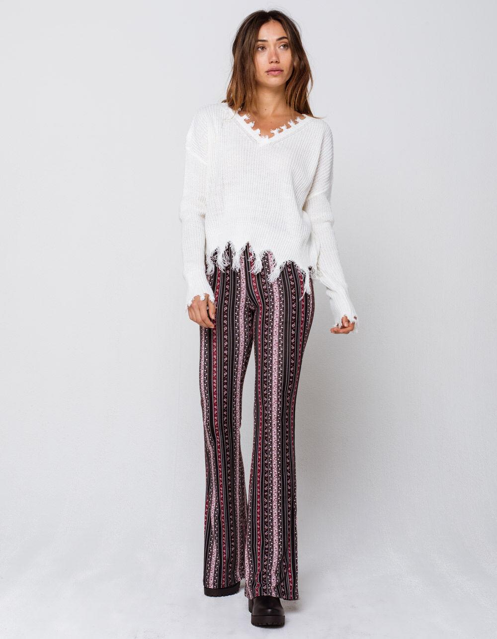 linear flare pants