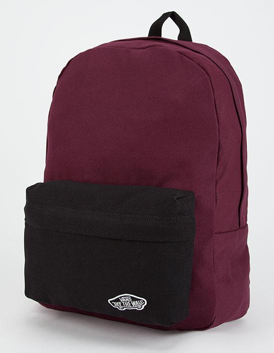 vans realm backpack burgundy