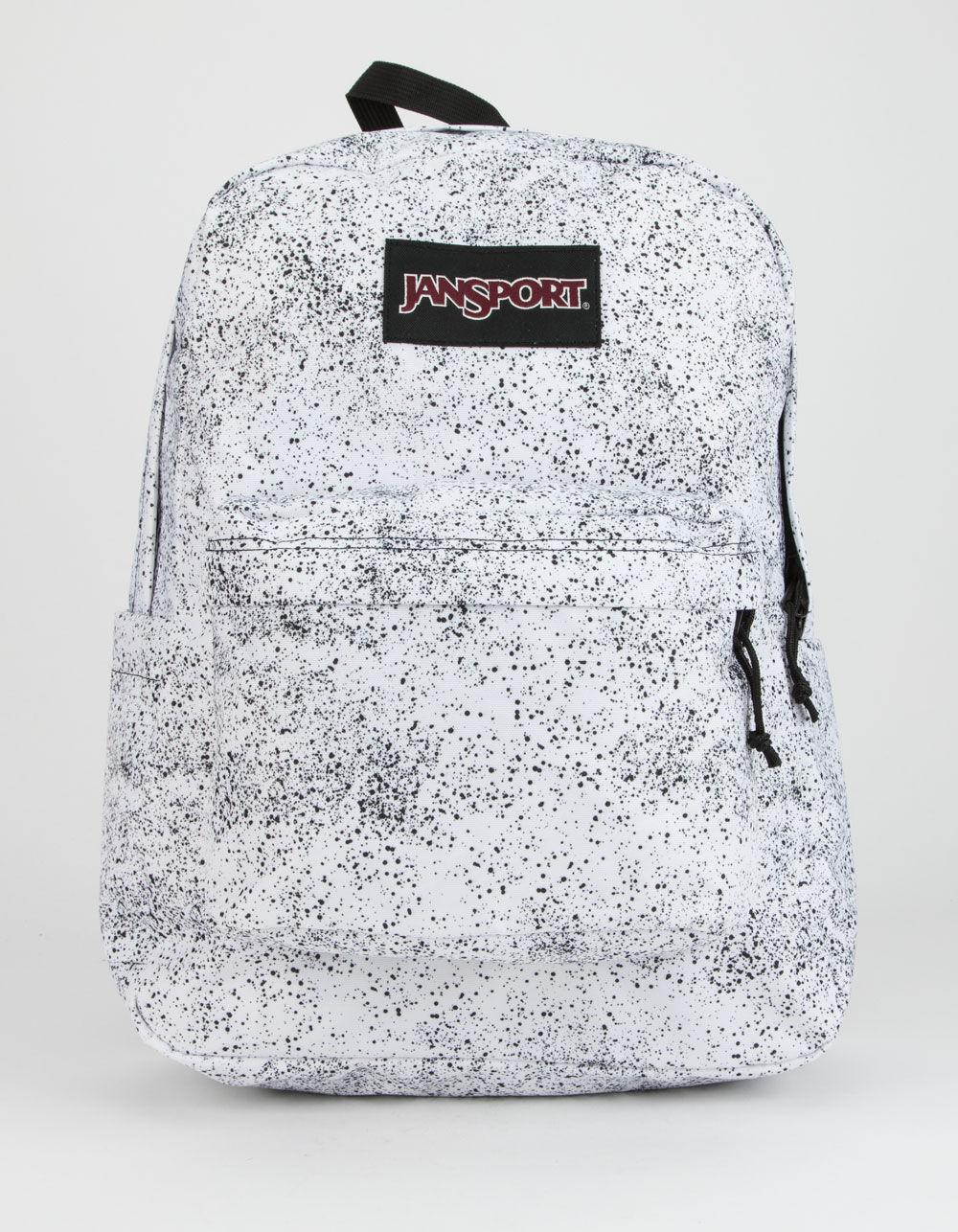 black and white jansport backpack