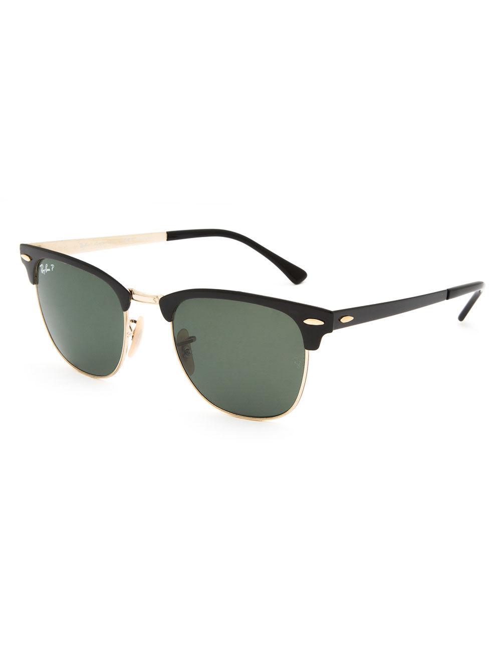Ray-Ban Clubmaster Metal Black & Green Classic Polarized Sunglasses for ...