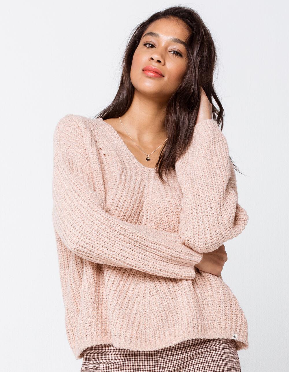 Rip Curl Synthetic Woven V Neck Womens Sweater in Light Pink (Pink) Lyst