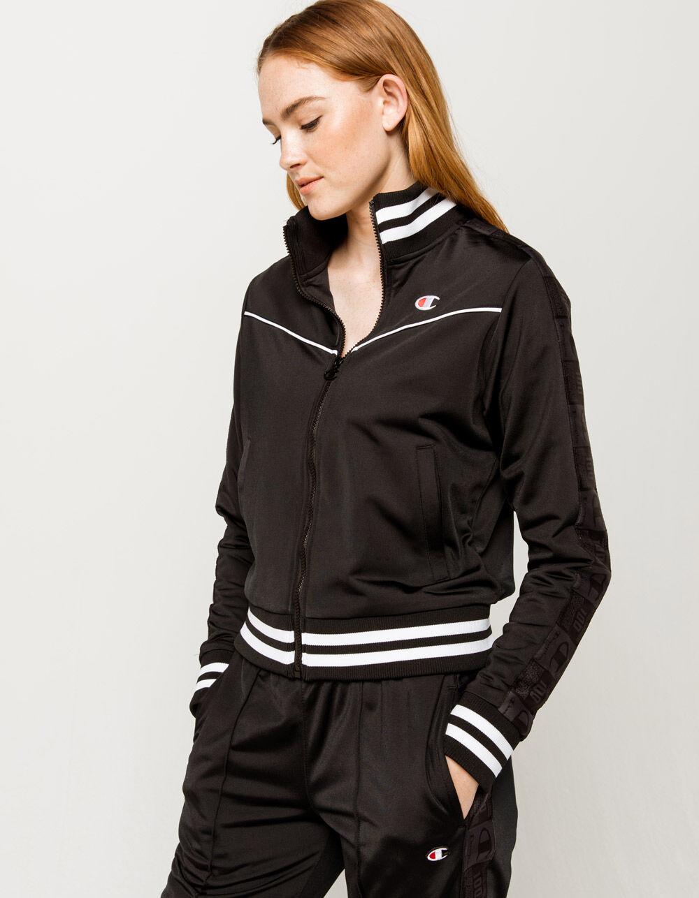 Champion Synthetic Tricot Womens Track Jacket in Black - Lyst