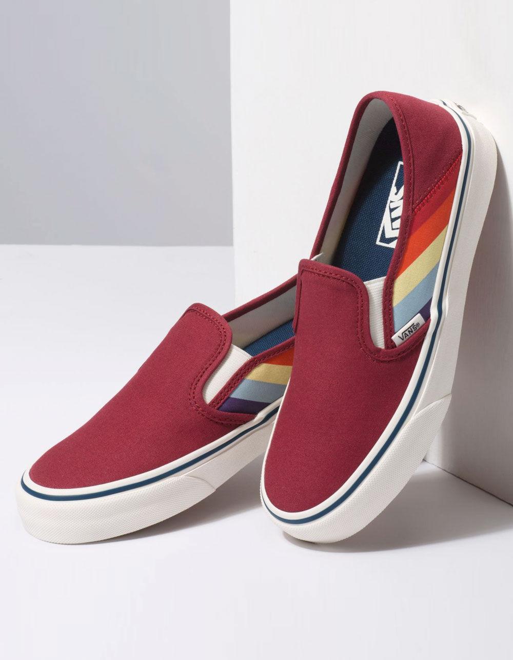 vans rainbow slip ons womens