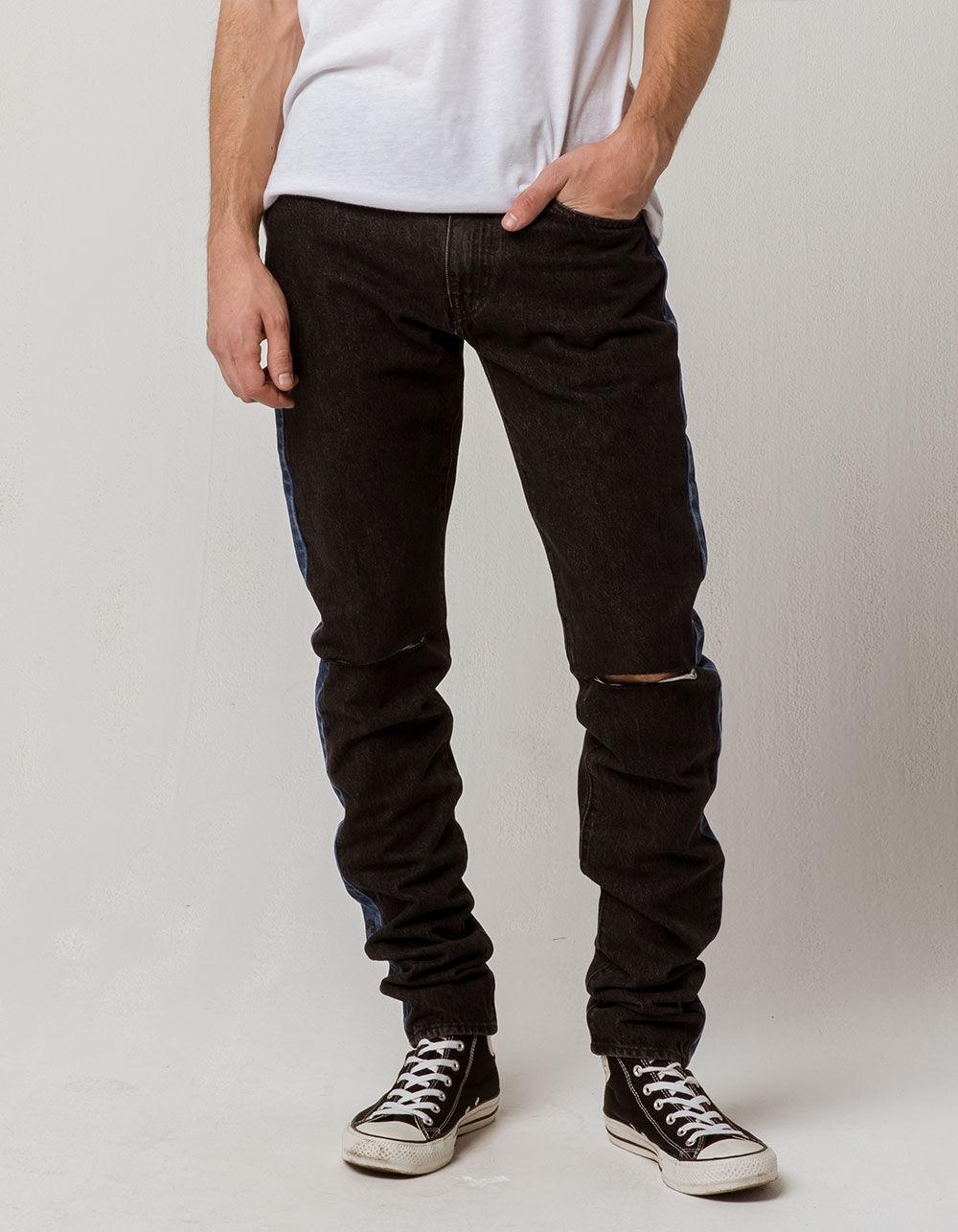 mens black ripped levi jeans
