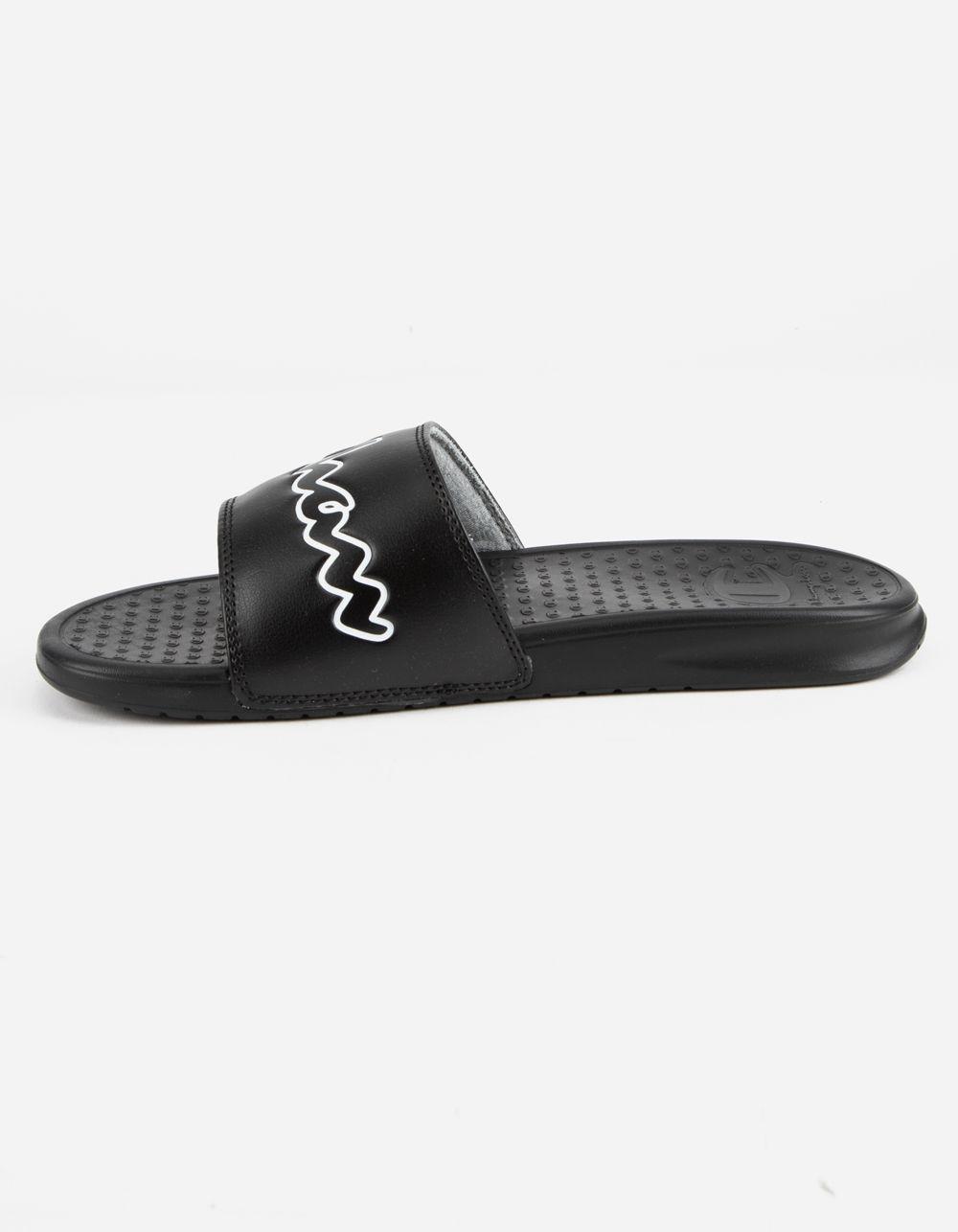 black and white champion slides