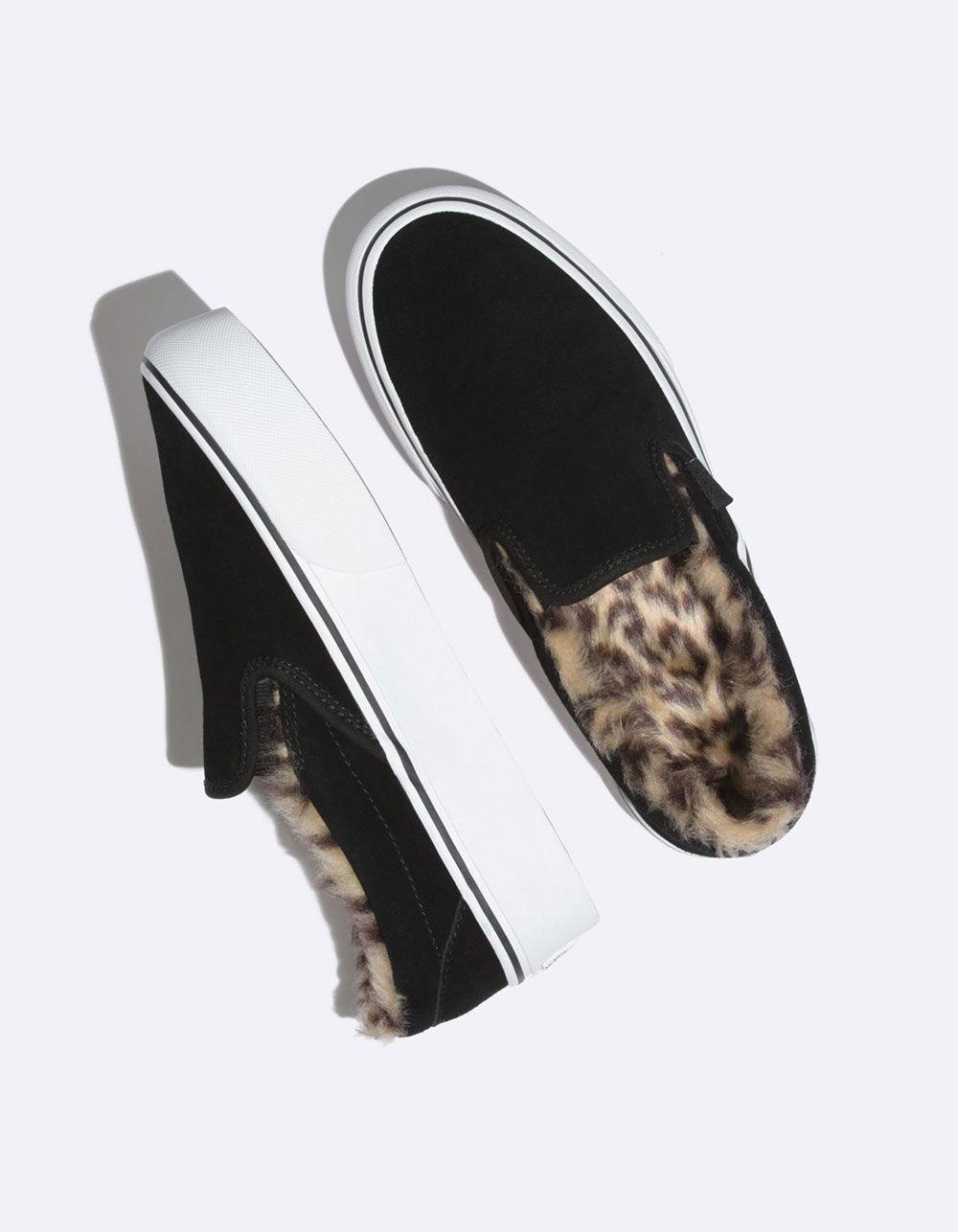 vans suede slip on platform with fur