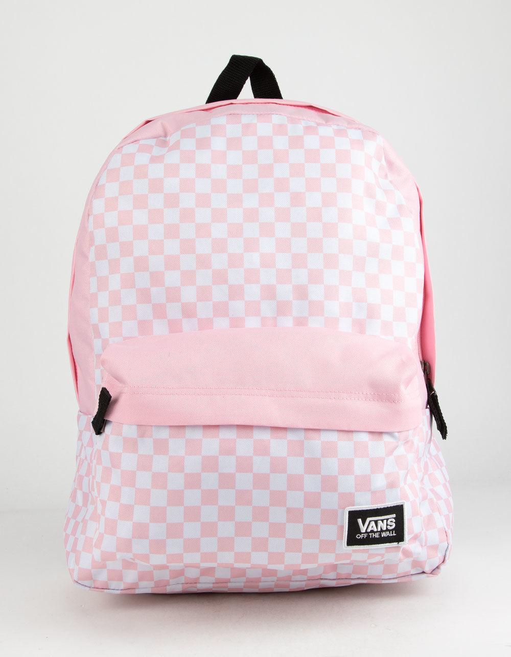 pink checkerboard backpack