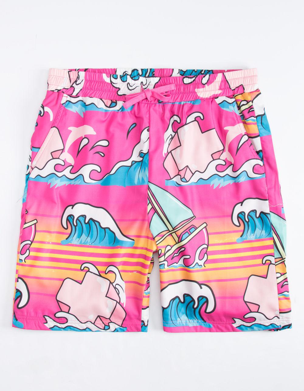 pink dolphin swim trunks