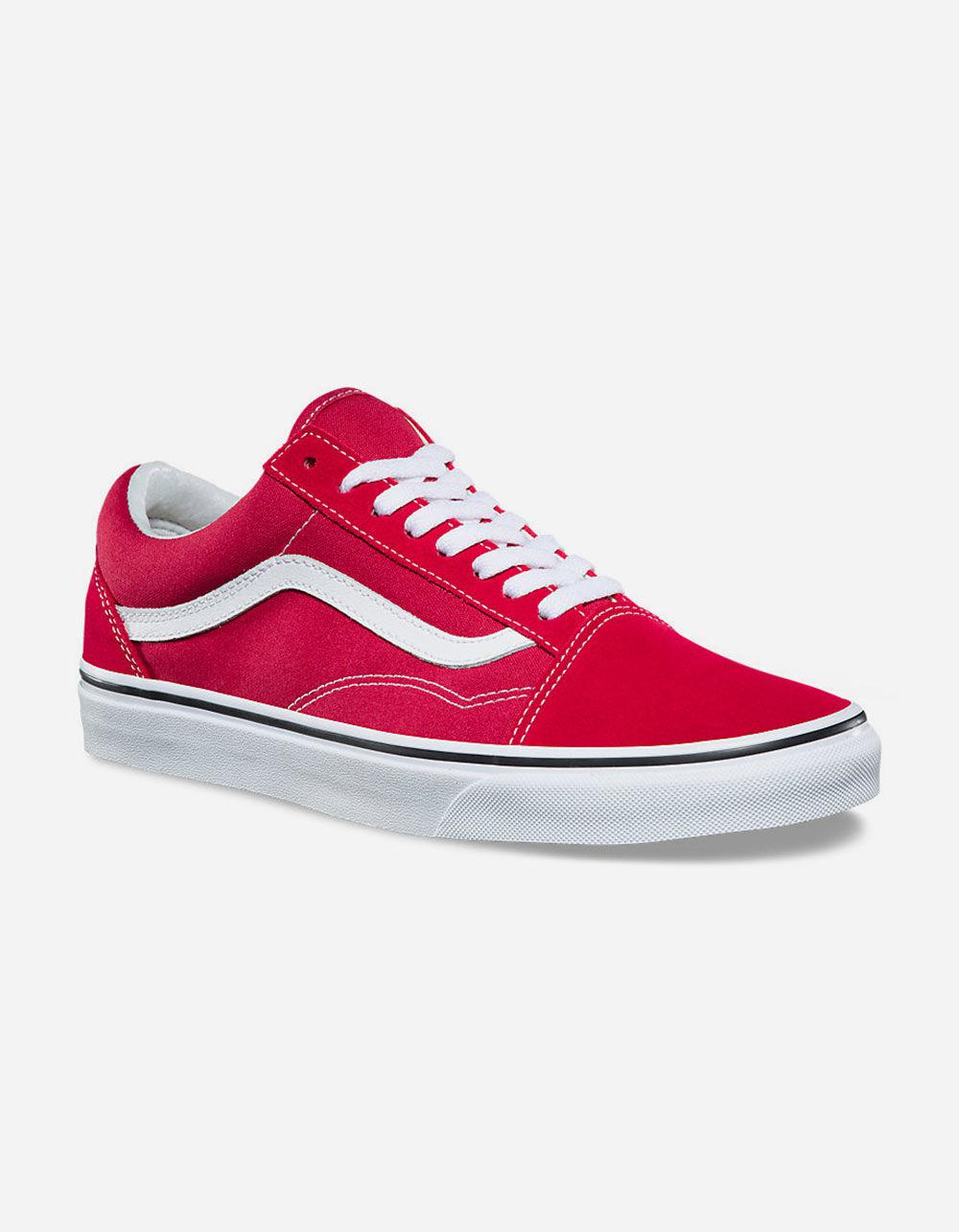 vans old skool crimson & true white shoes