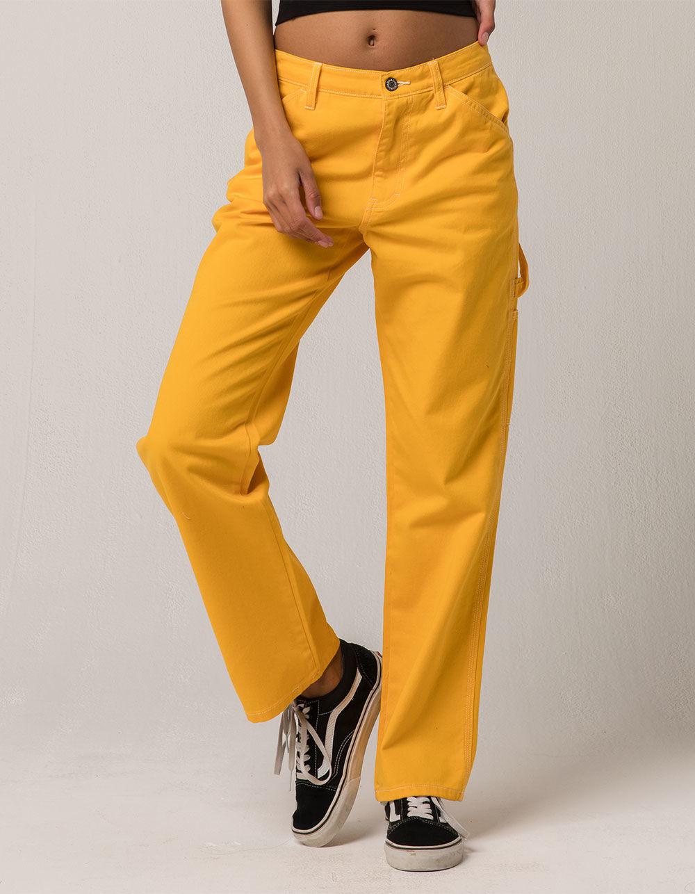yellow carpenter pants