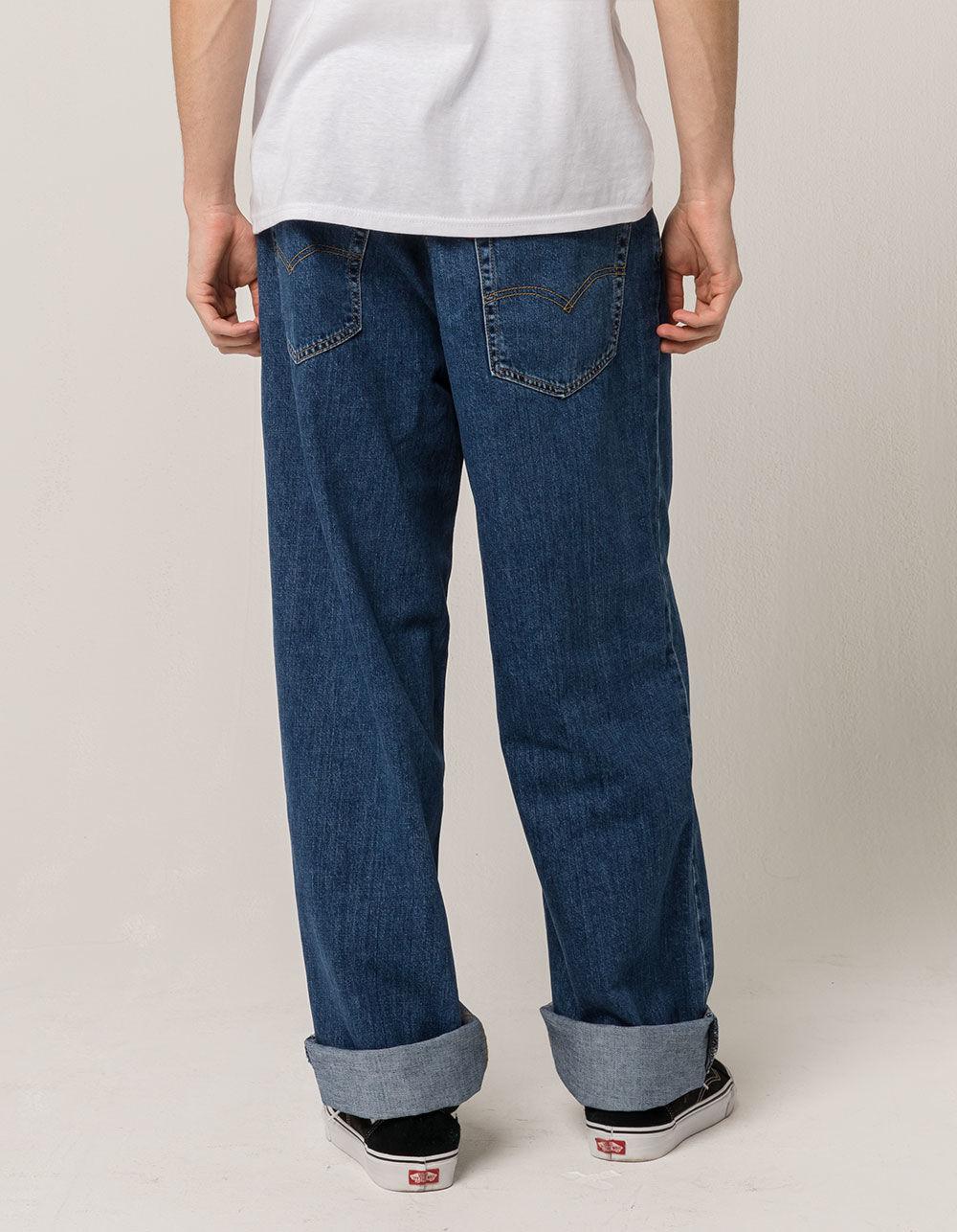 baggy dark blue jeans