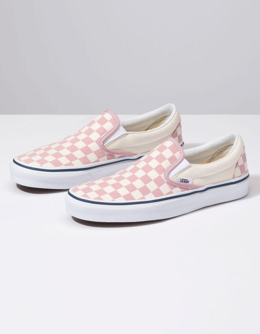 pink checkerboard vans high tops