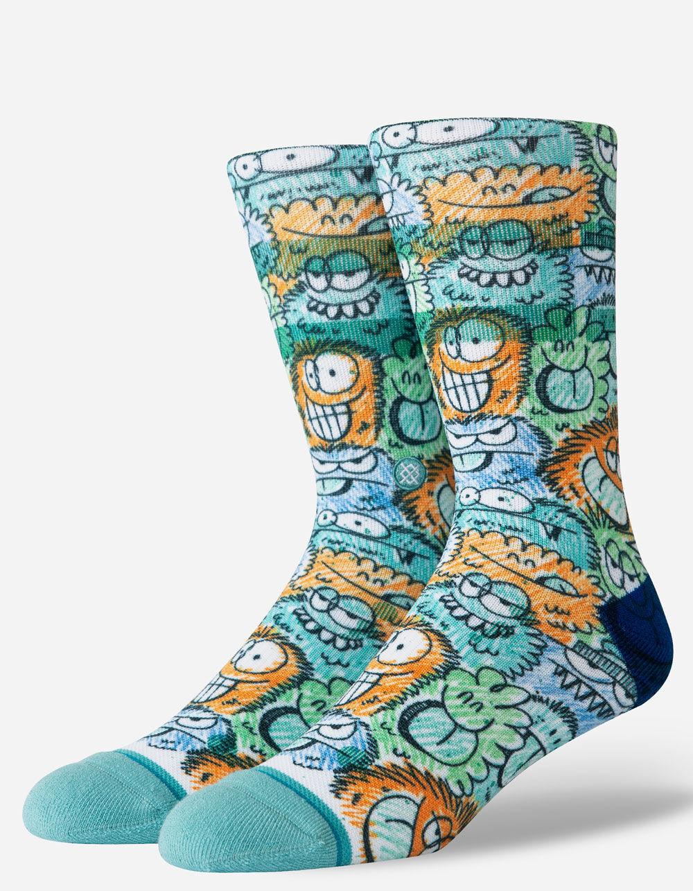 Stance Synthetic X Kevin Lyons Crunch Teal Blue Mens Crew Socks for Men
