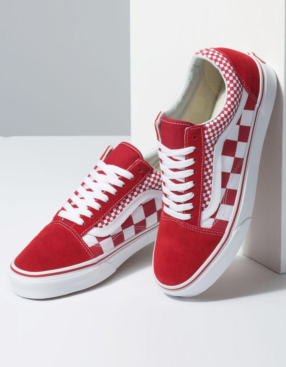 Vans Rubber Red Mix Checker Old Skool Shoes for Men - Lyst