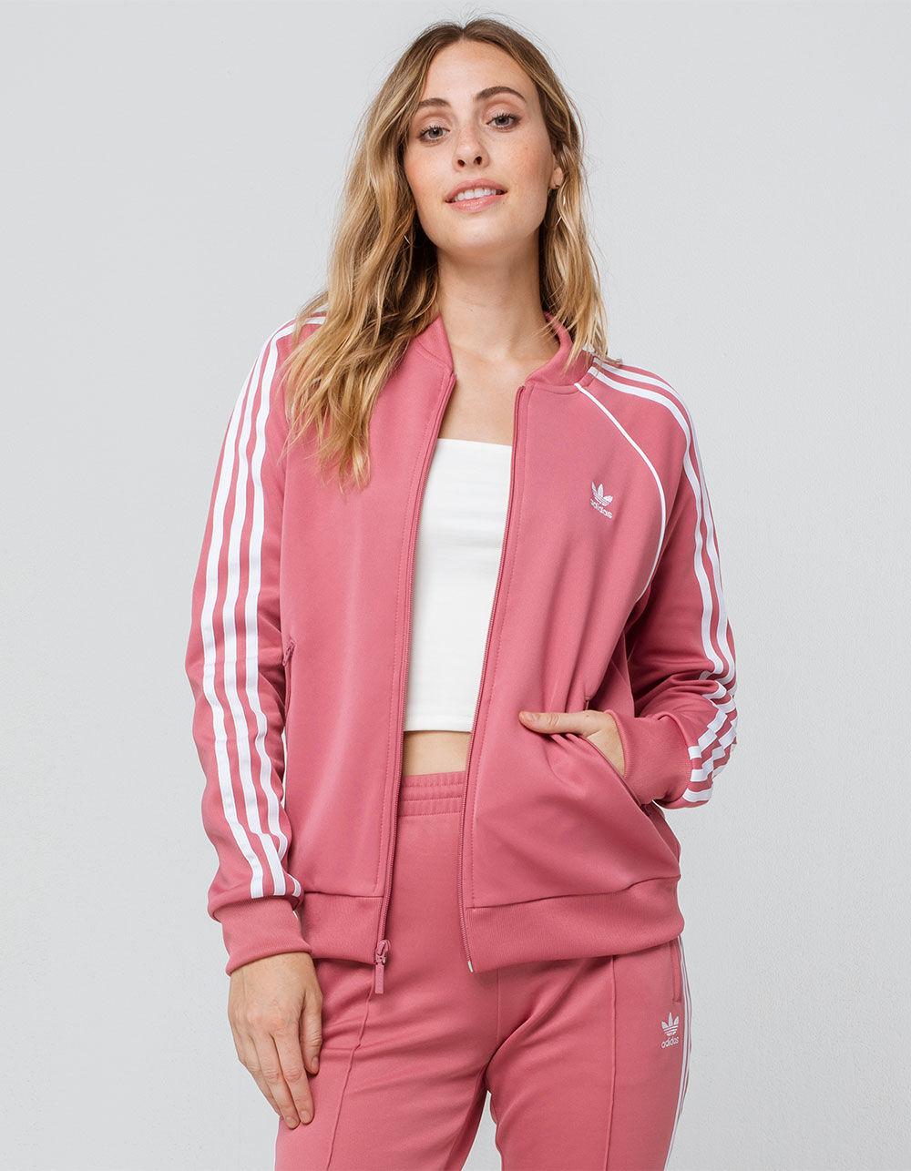 adidas maroon & pink satin track jacket