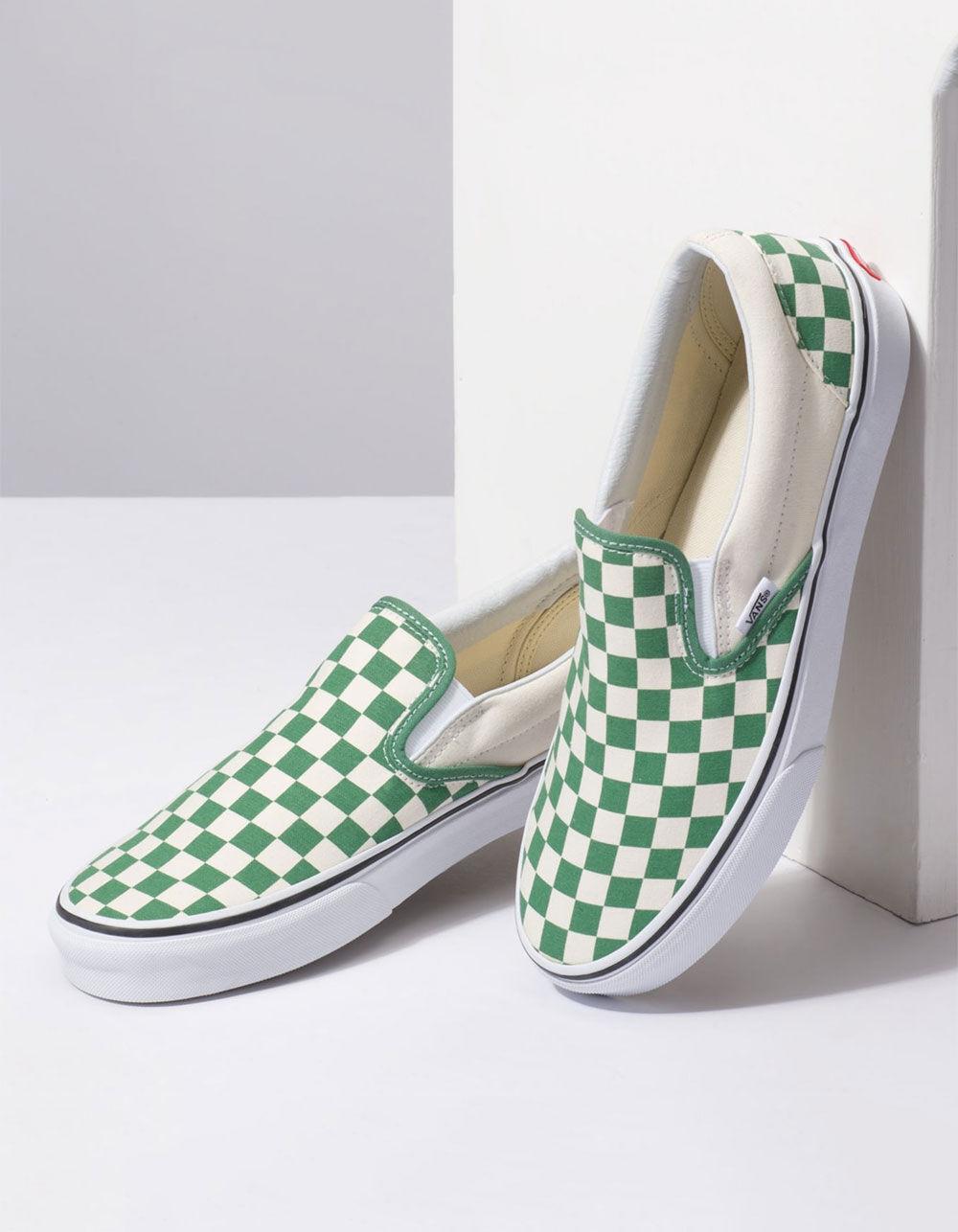 green canvas slip on shoes