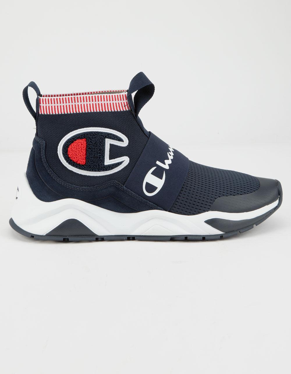 champion men's rally pro navy & white shoes