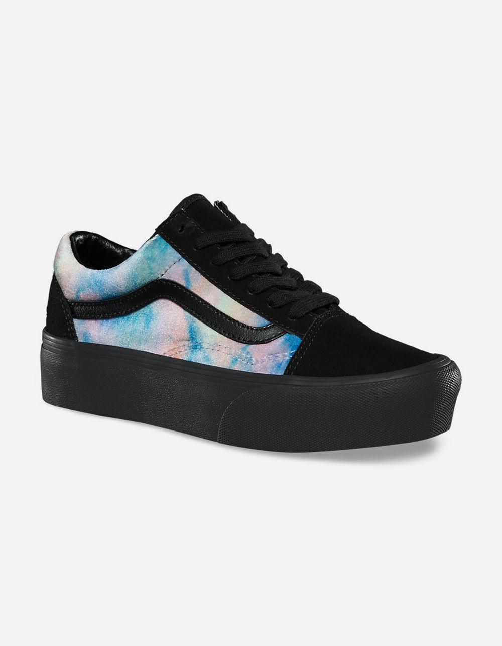 Vans Velvet Tiedye Old Skool Platform Womens Shoes in