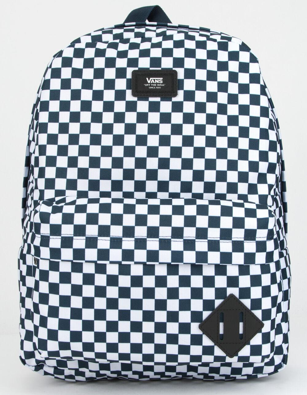 vans checkered backpack red