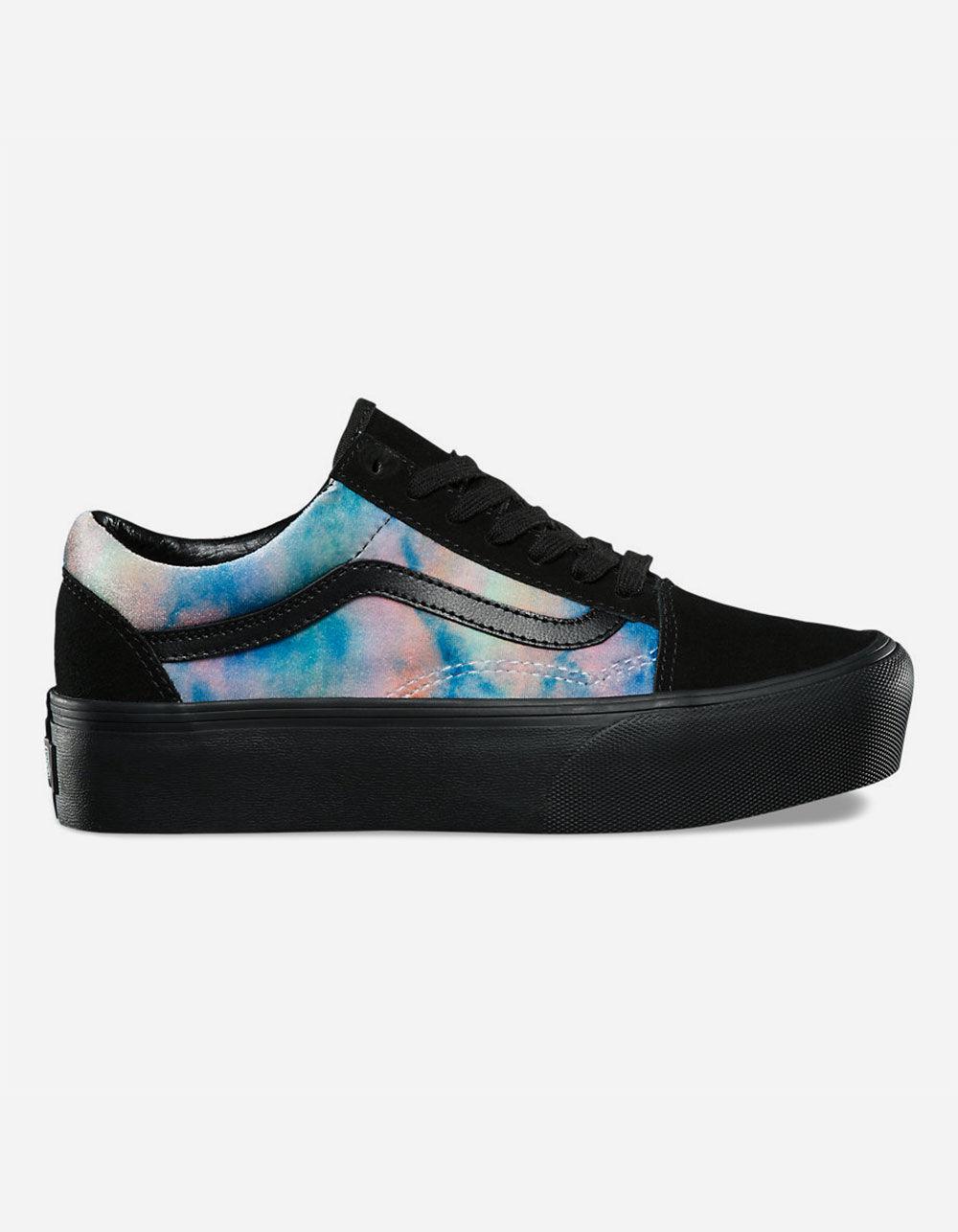 Vans Velvet Tiedye Old Skool Platform Womens Shoes in