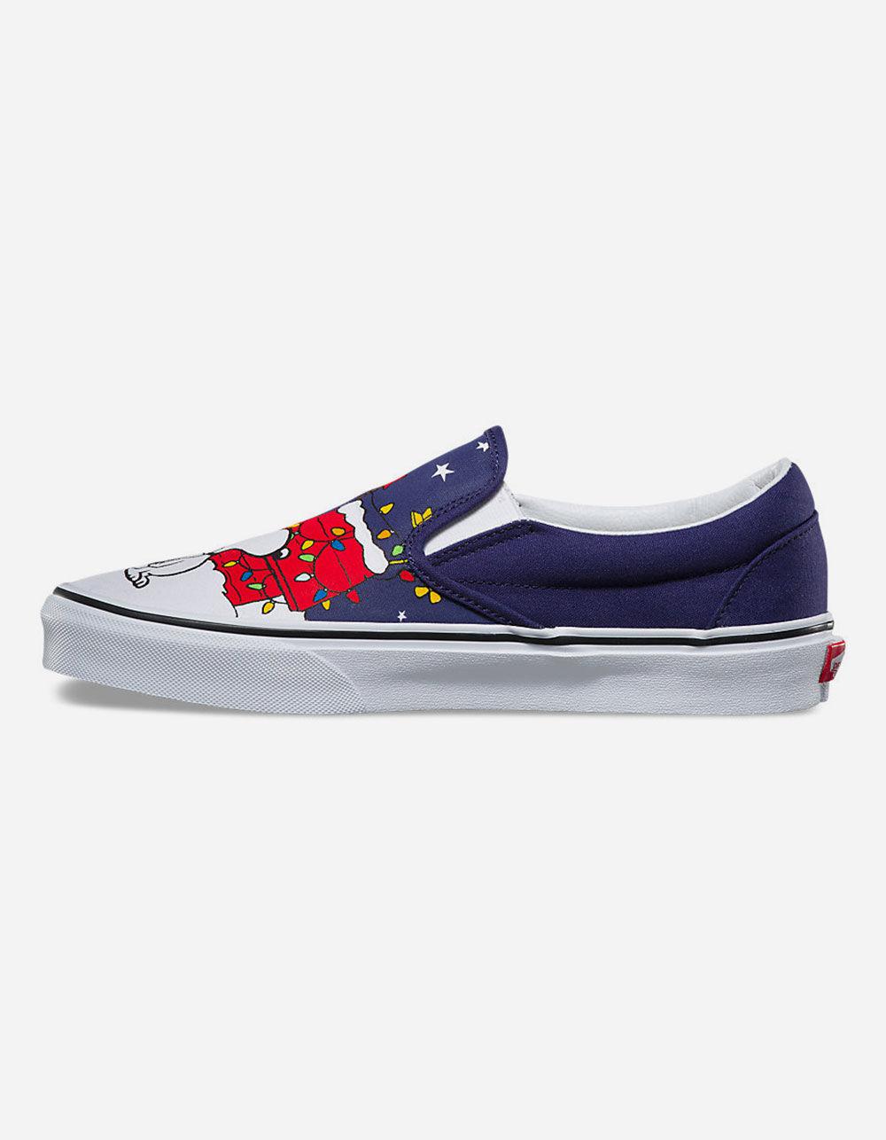Vans Canvas X Peanuts Christmas Classic Slip-on Shoes in Blue for Men - Lyst