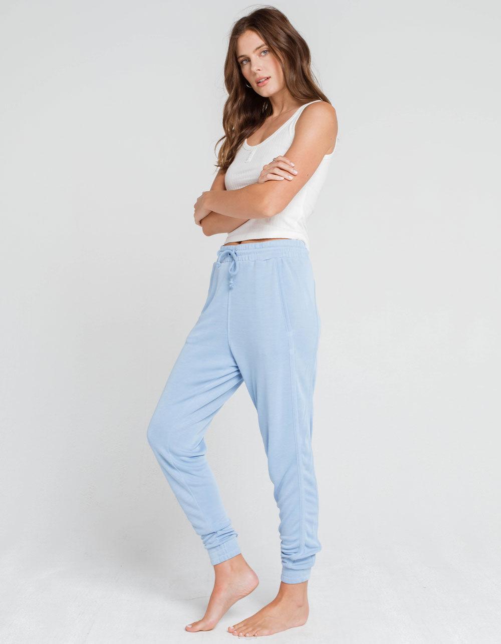 Free People Synthetic Back Into It Womens Sky Blue Jogger Sweatpants in