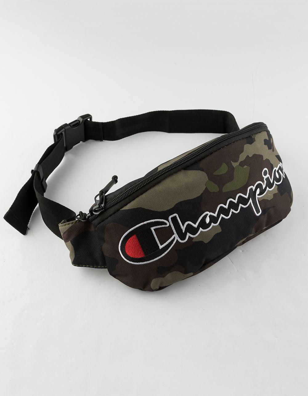Embroidered Camo Fanny Pack in Black 