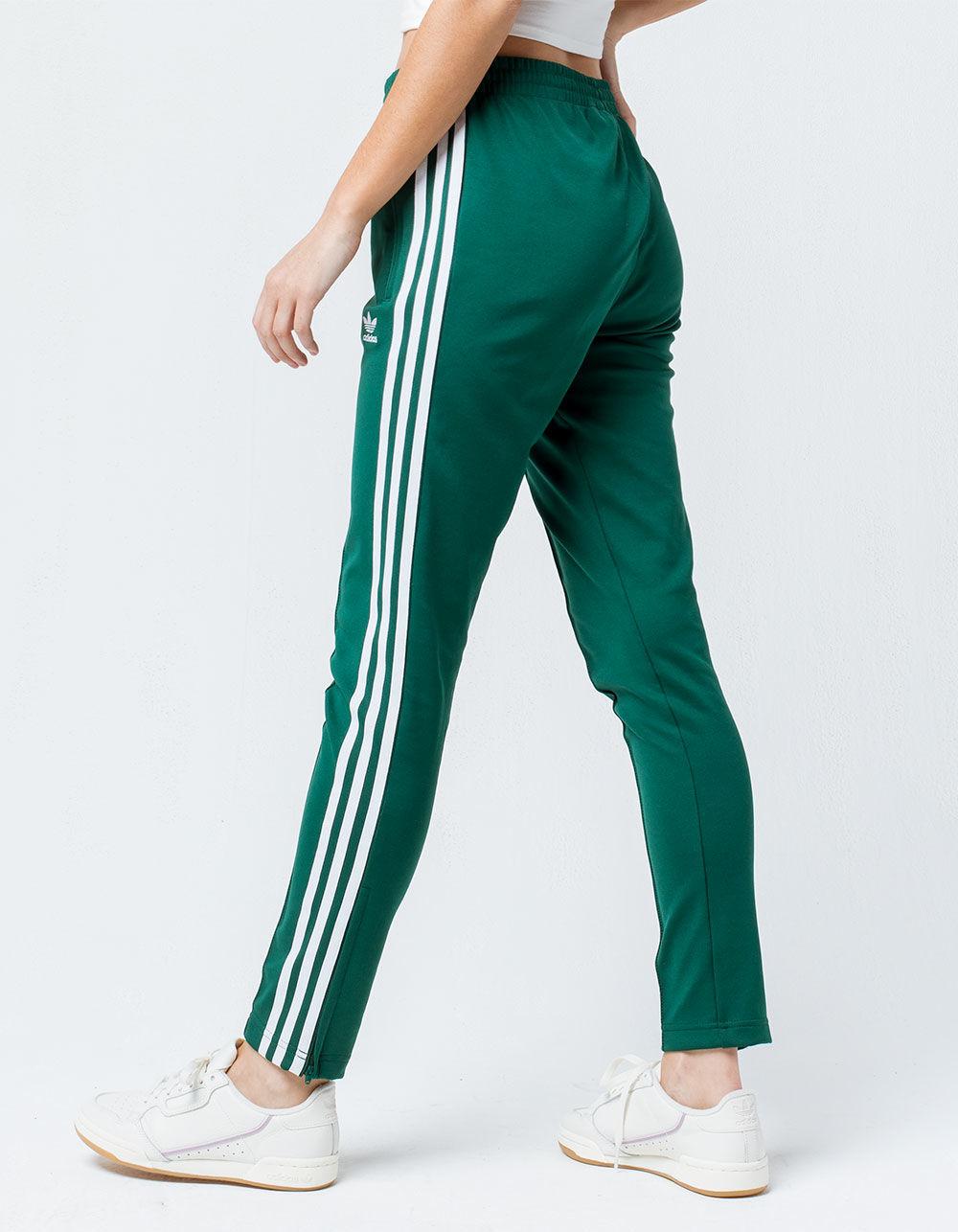 women's green adidas track pants