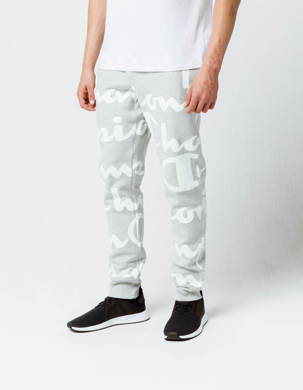Champion Fleece Life® Reverse Weave® Joggers, All Over Logo in Grey (Gray) for Men - Lyst