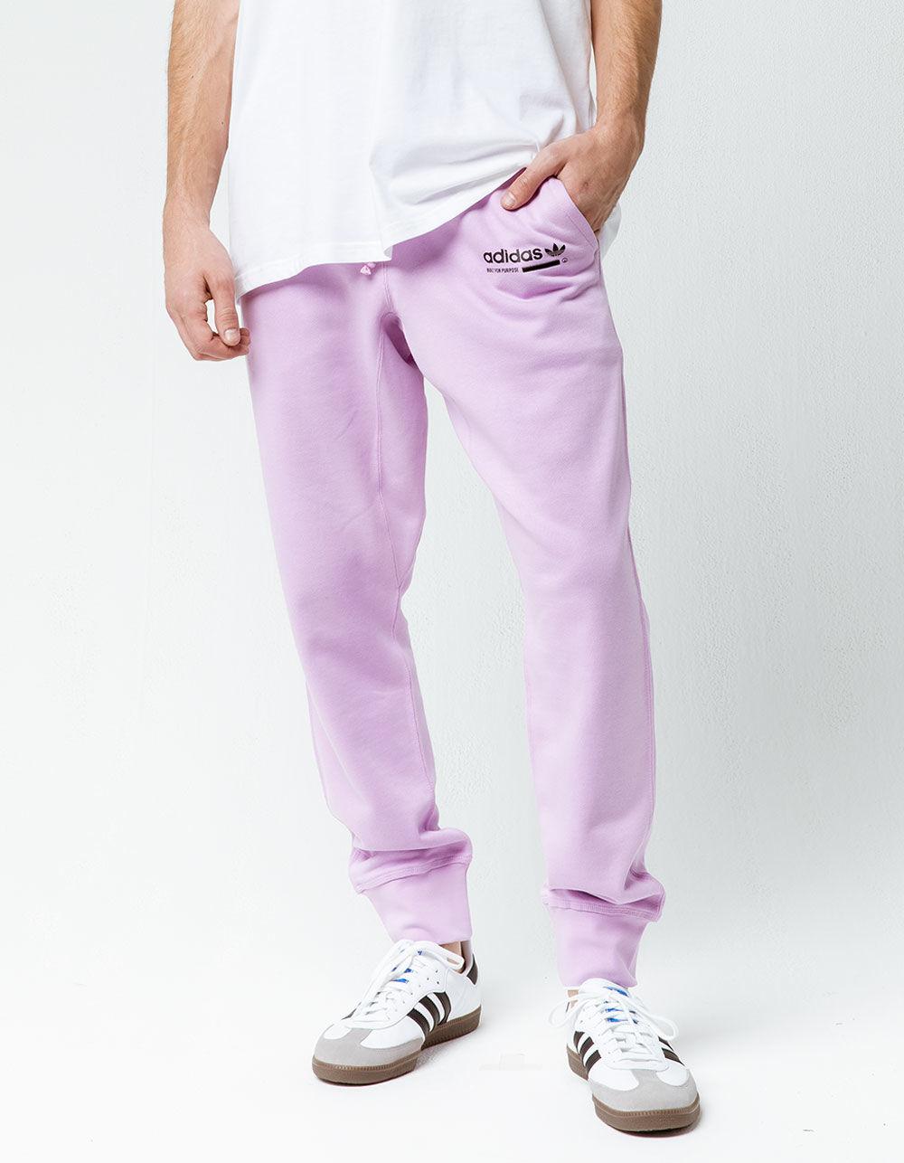 lilac adidas track pants