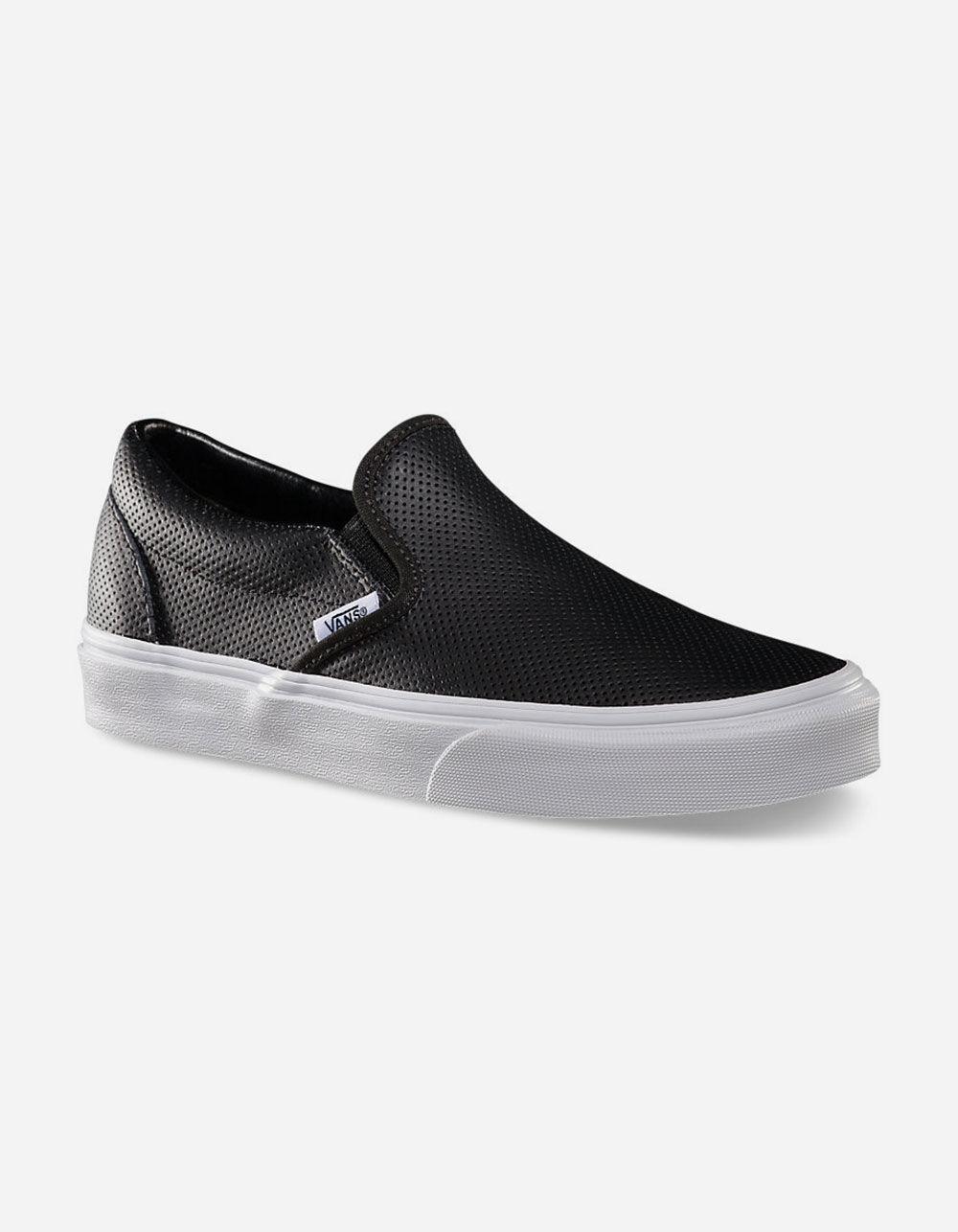 black leather vans womens