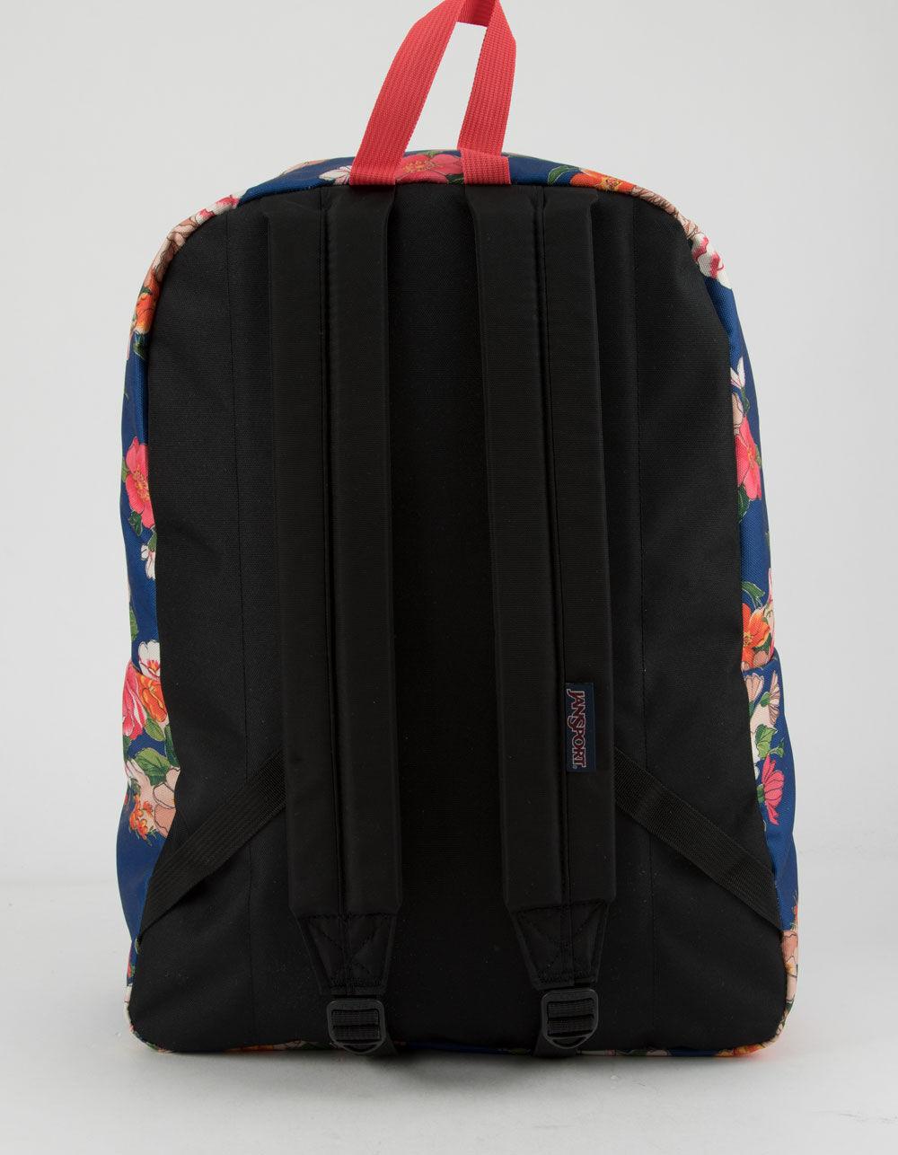 jansport blue flower backpack