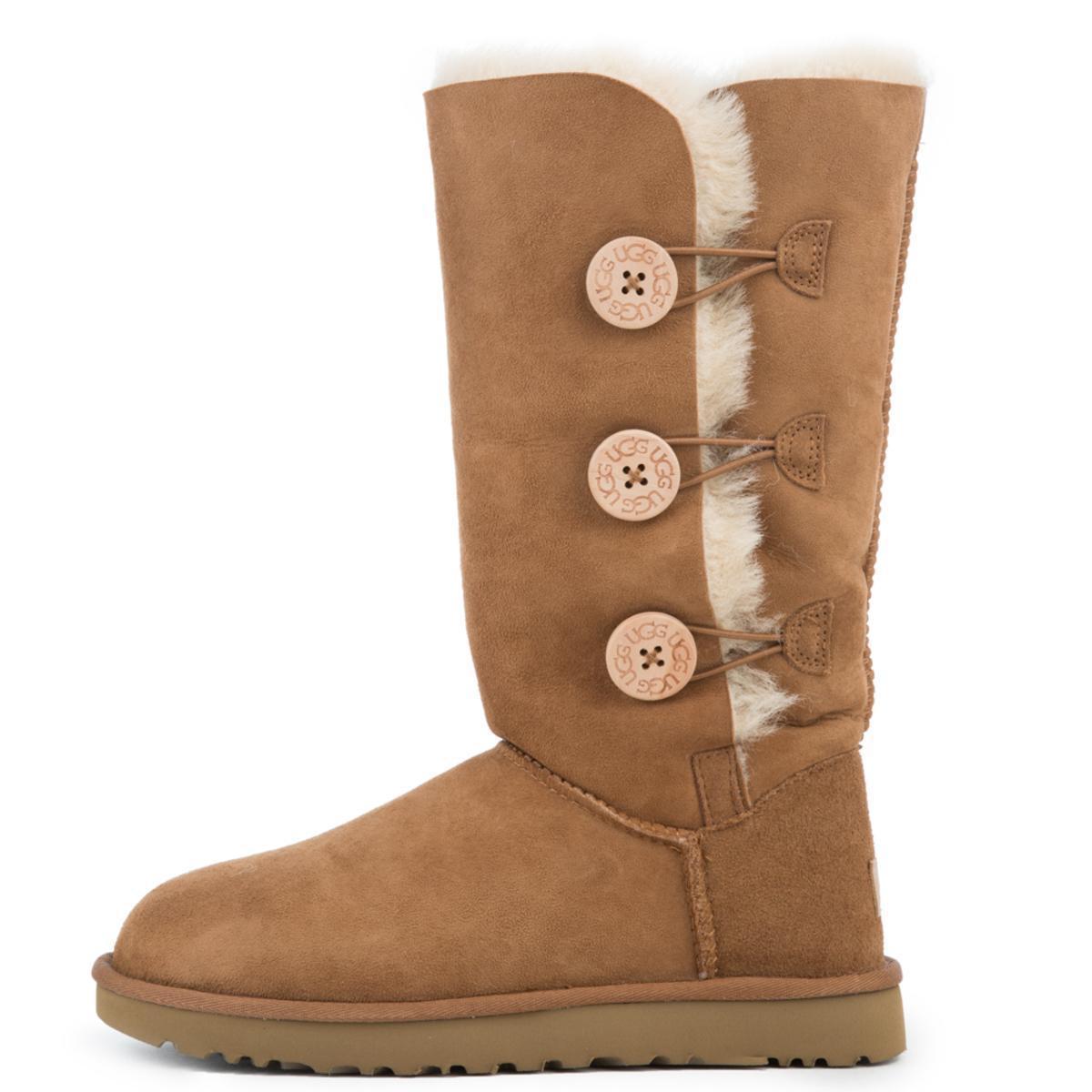 UGG Suede Bailey Button Triplet Ii Boots in Chestnut (Brown) - Save 20% -  Lyst