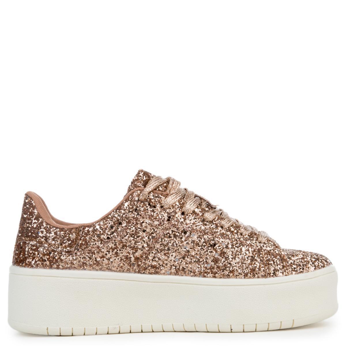 gold platform sneakers