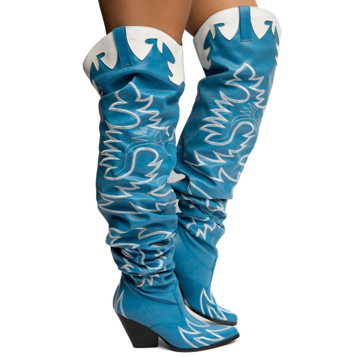 cape robbin kelsey 21 black white rockstar western pointed slouchy thigh boot