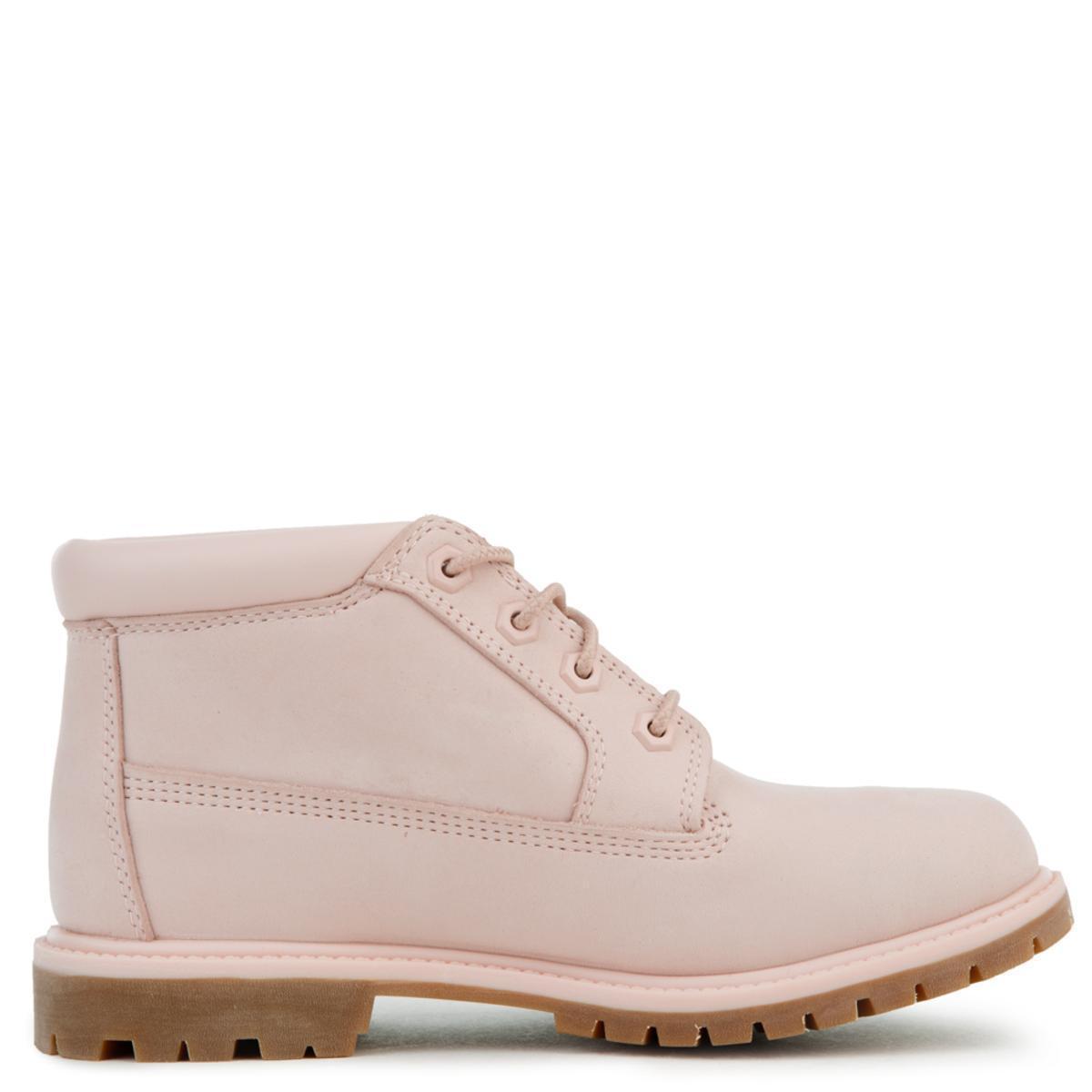 light pink nubuck timberlands