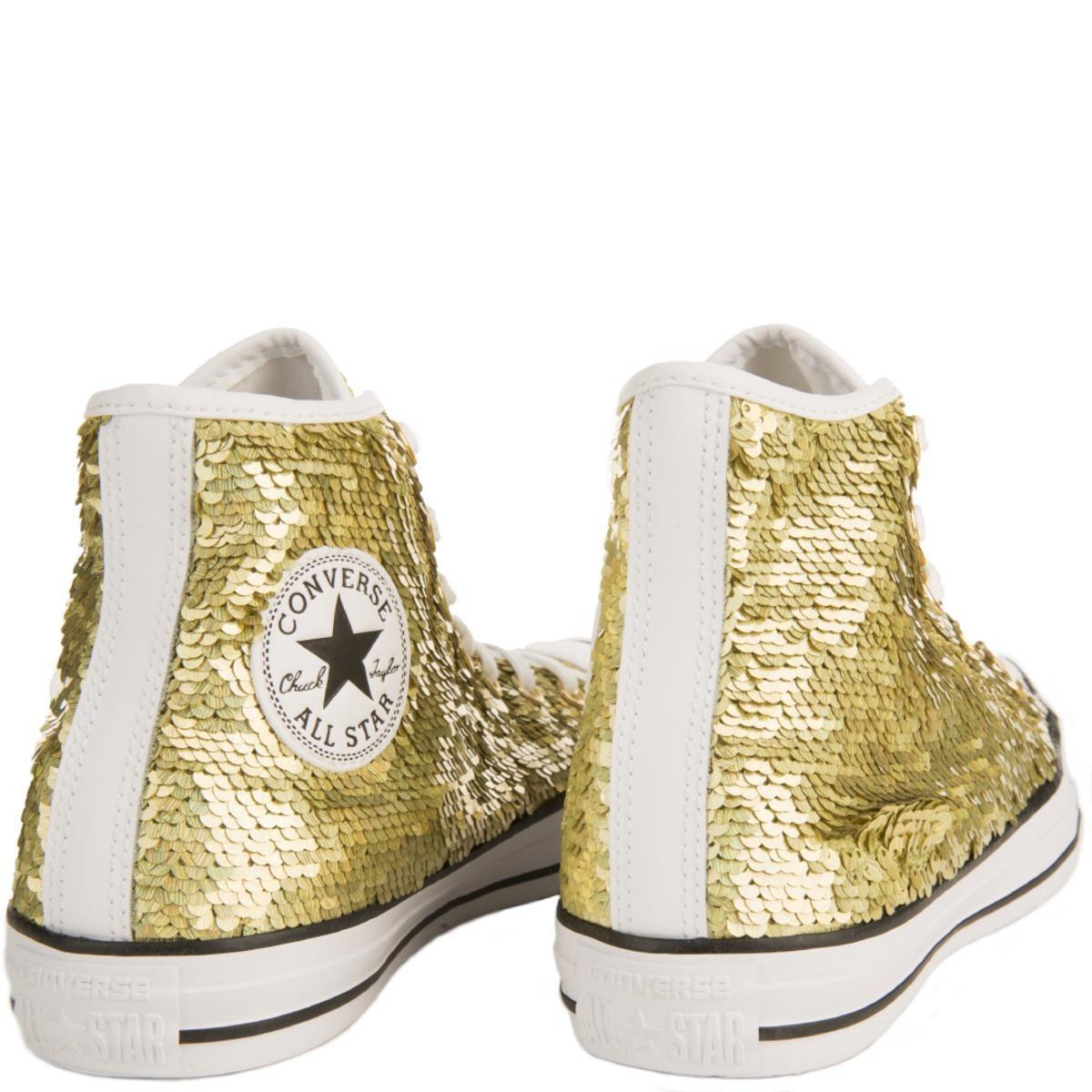 converse gold sequin