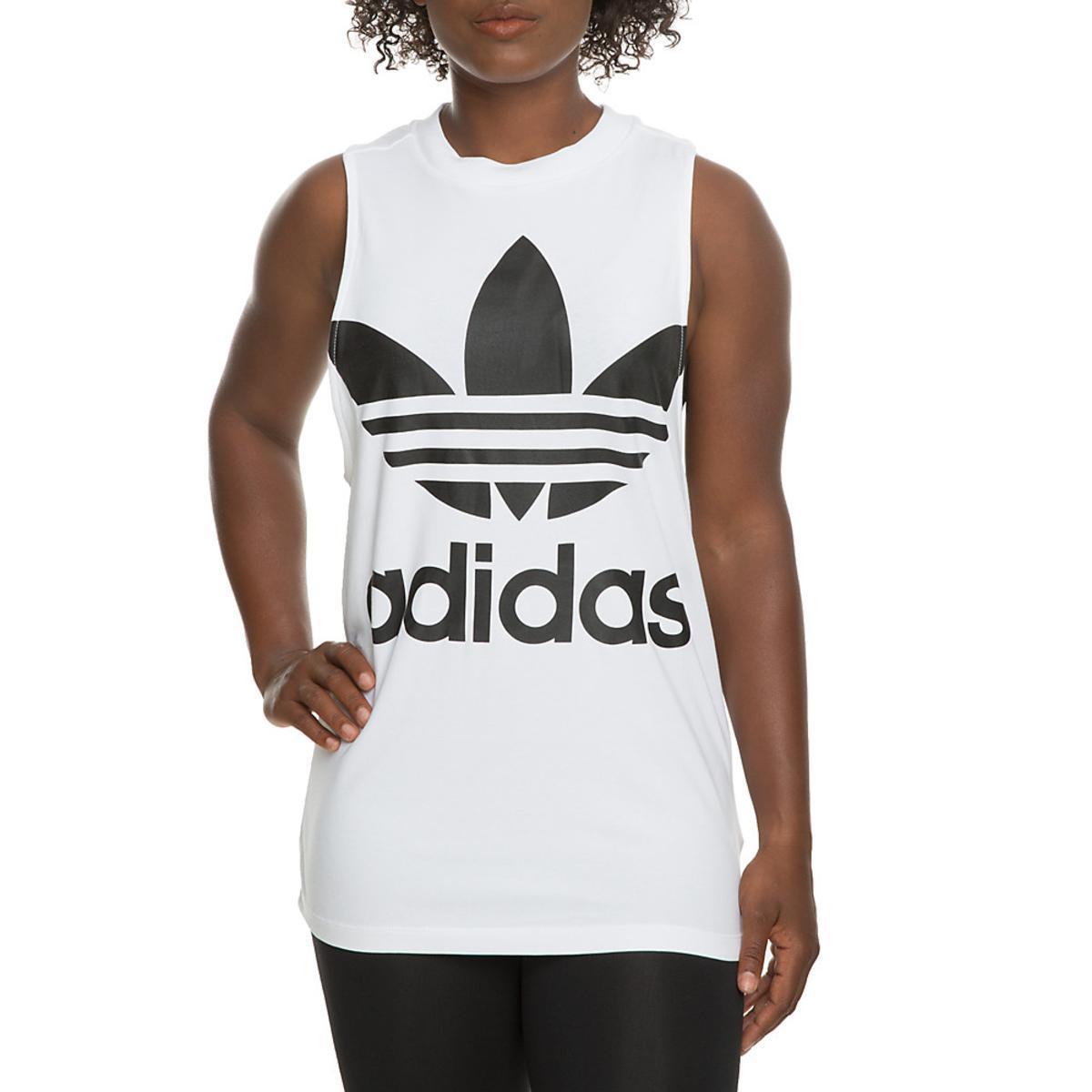 adidas trefoil tank white