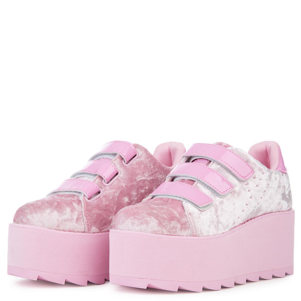velvet platform sneakers