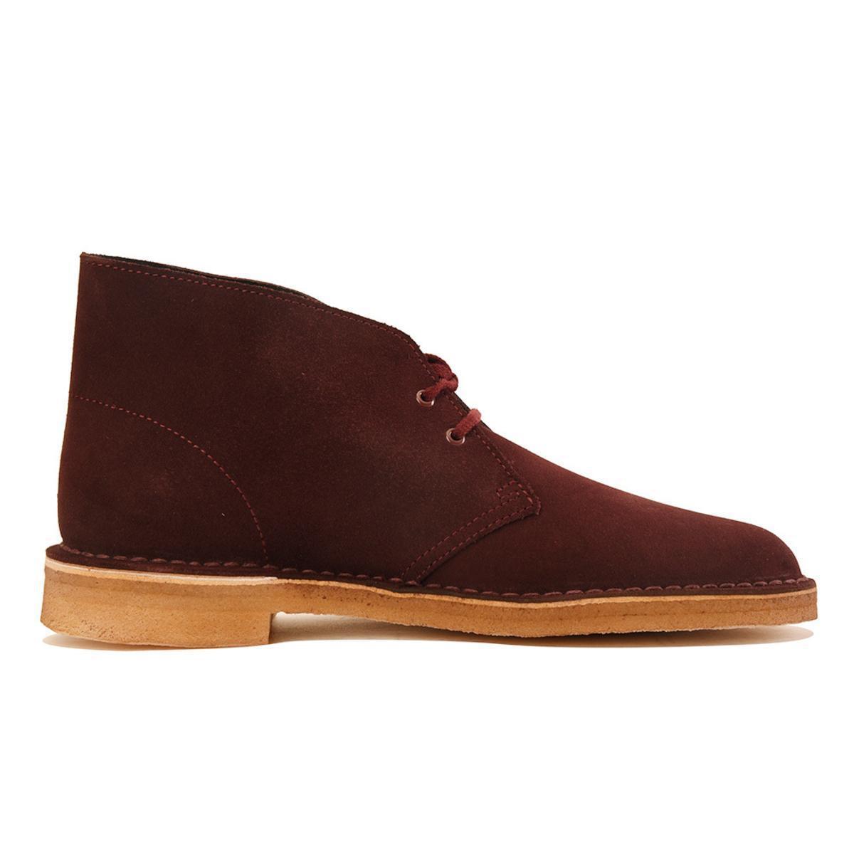 clarks desert boots wine