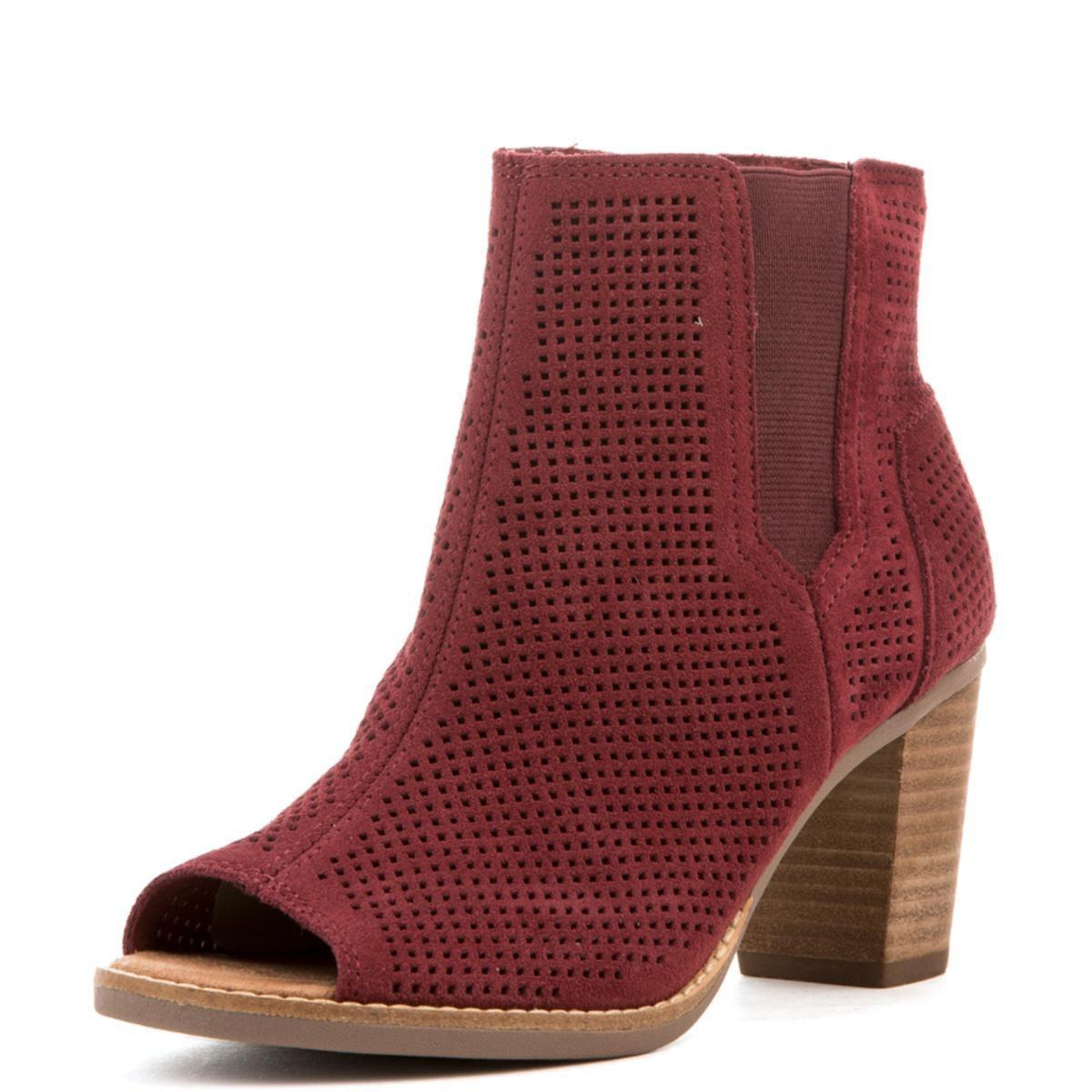 suede peep toe bootie