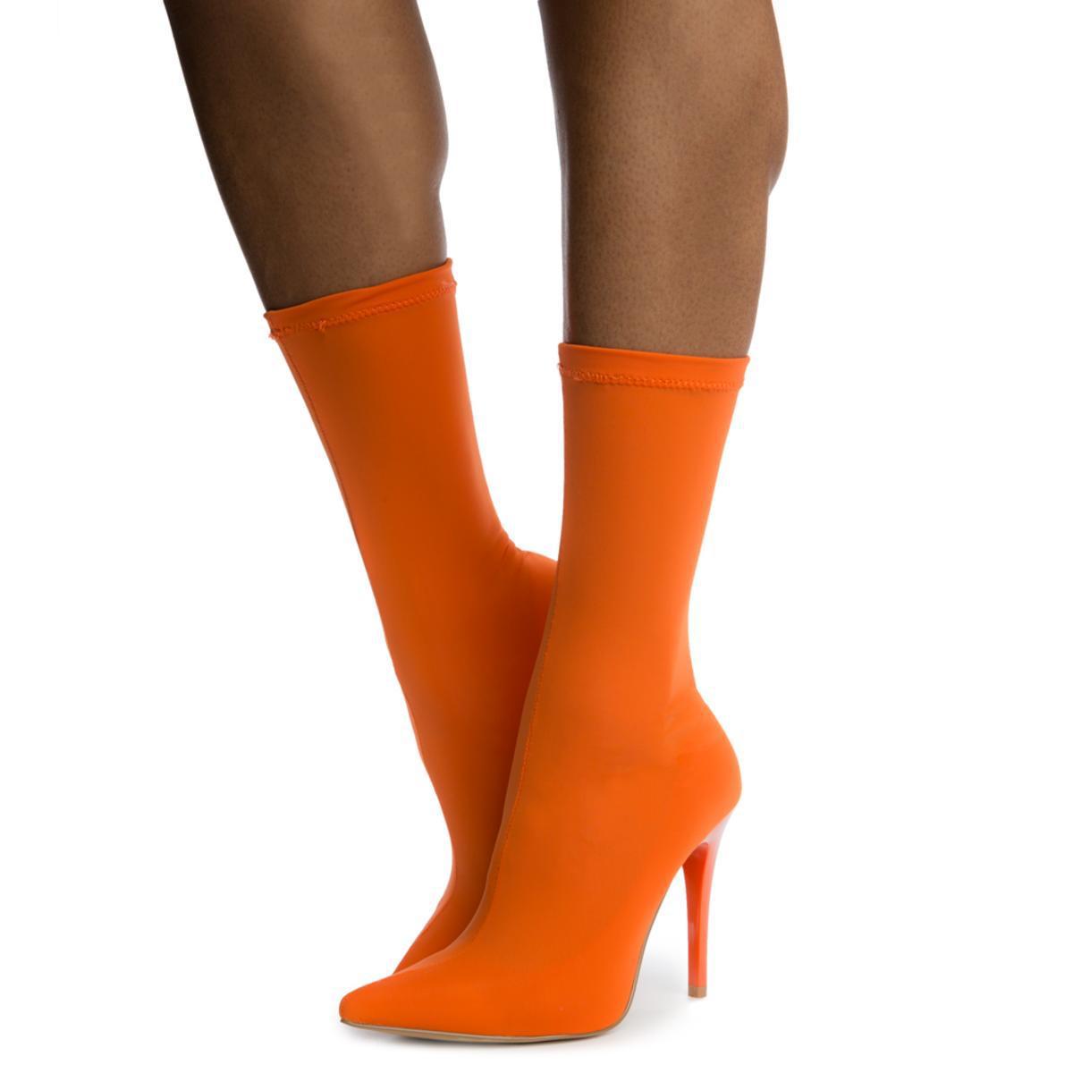 orange sock booties